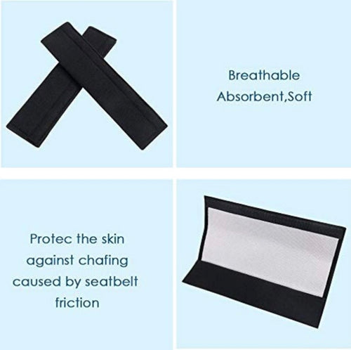1 pair Car Seat Belt Shoulder Pads - black