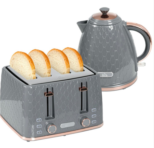 1.7L Kettle and 4 Slice Toaster Set
