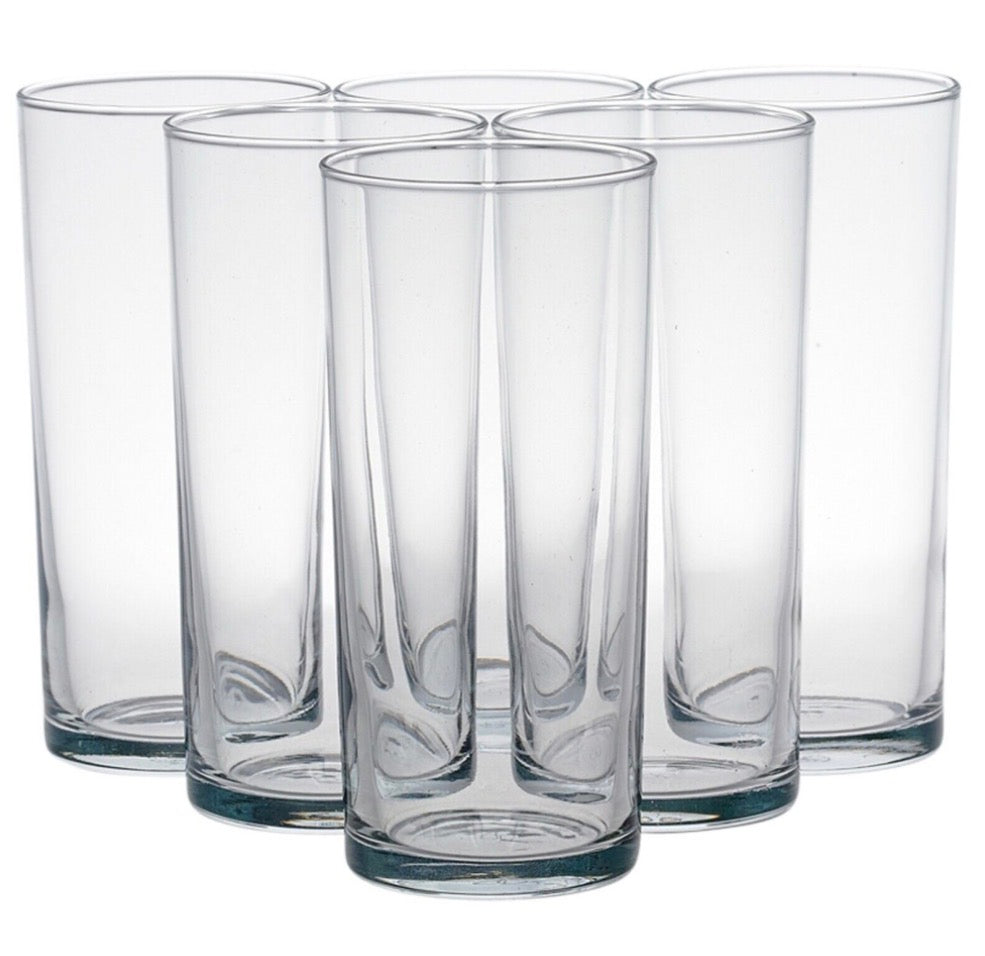Set Of 6 Tall Drinking Glasses - 200ml