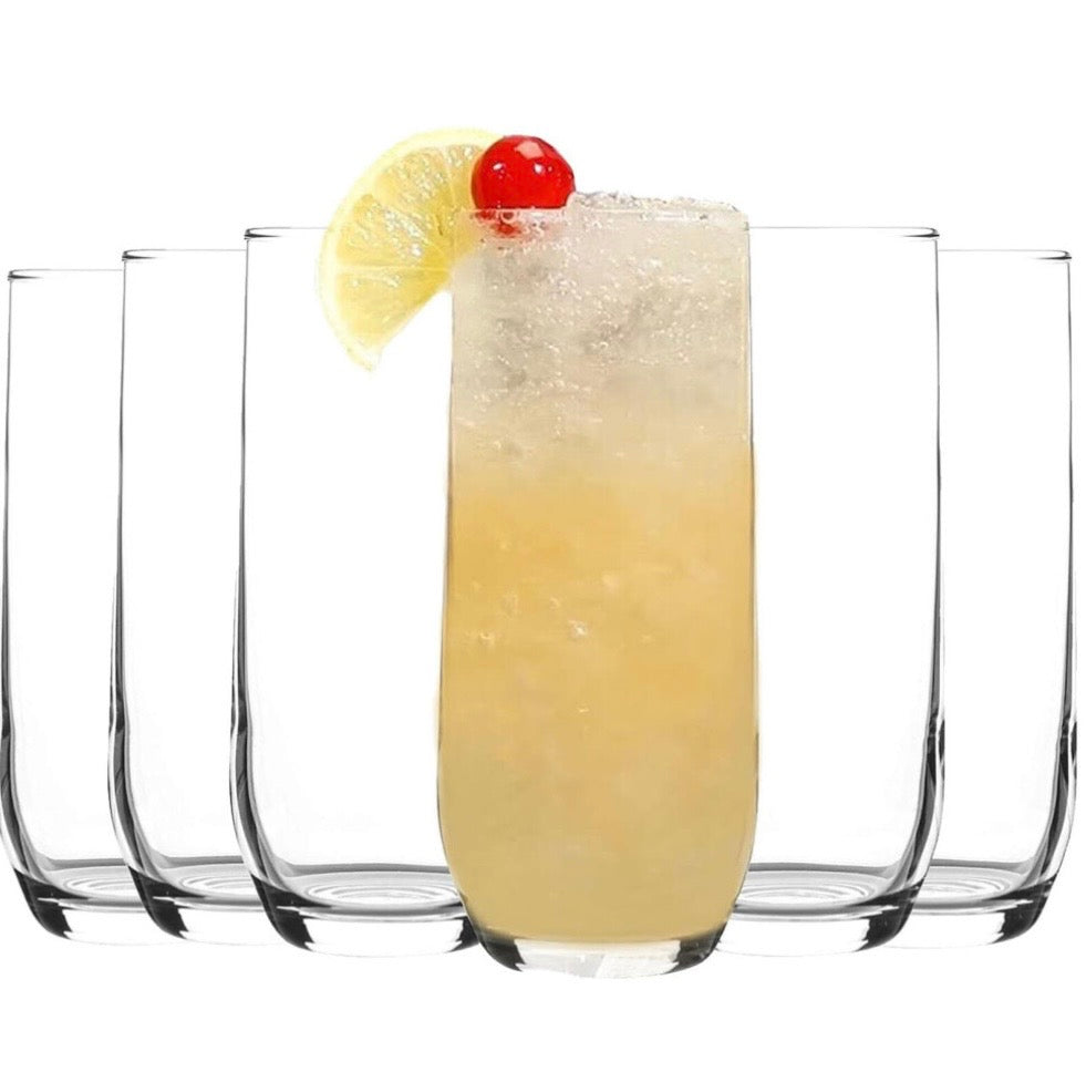 Set Of 6 Highball Drinking Glasses 415Ml