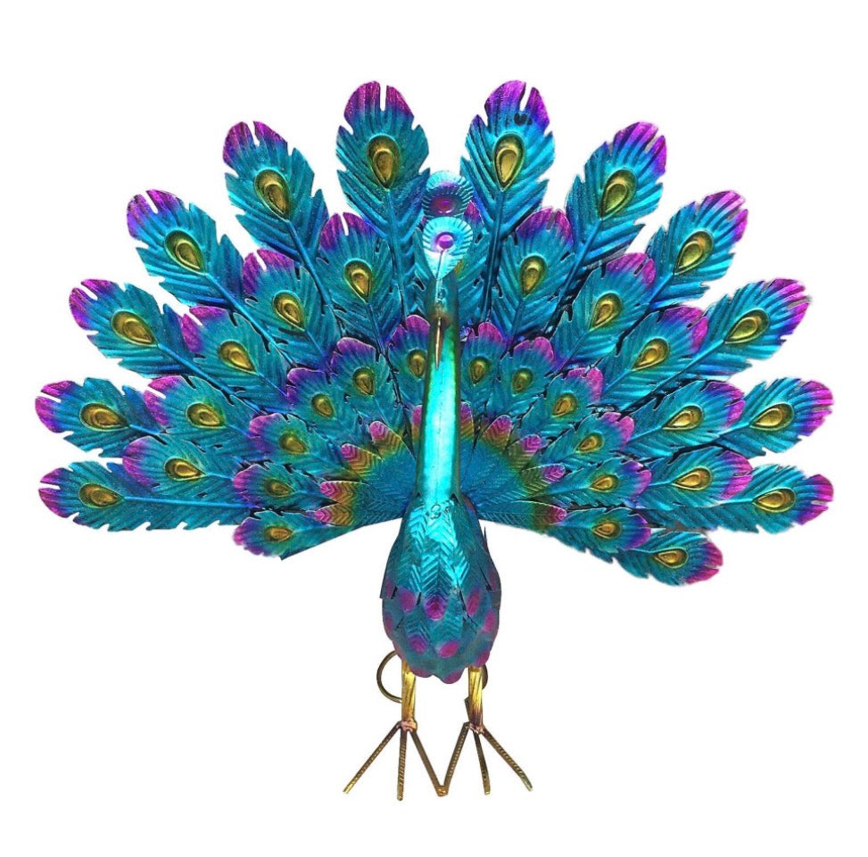 Metal Peacock Garden Statue