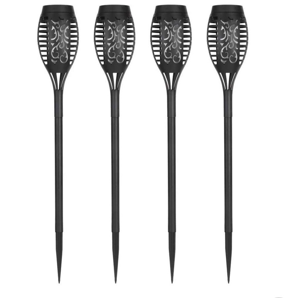 4pk Flickering Flame-Style Garden Solar Lights