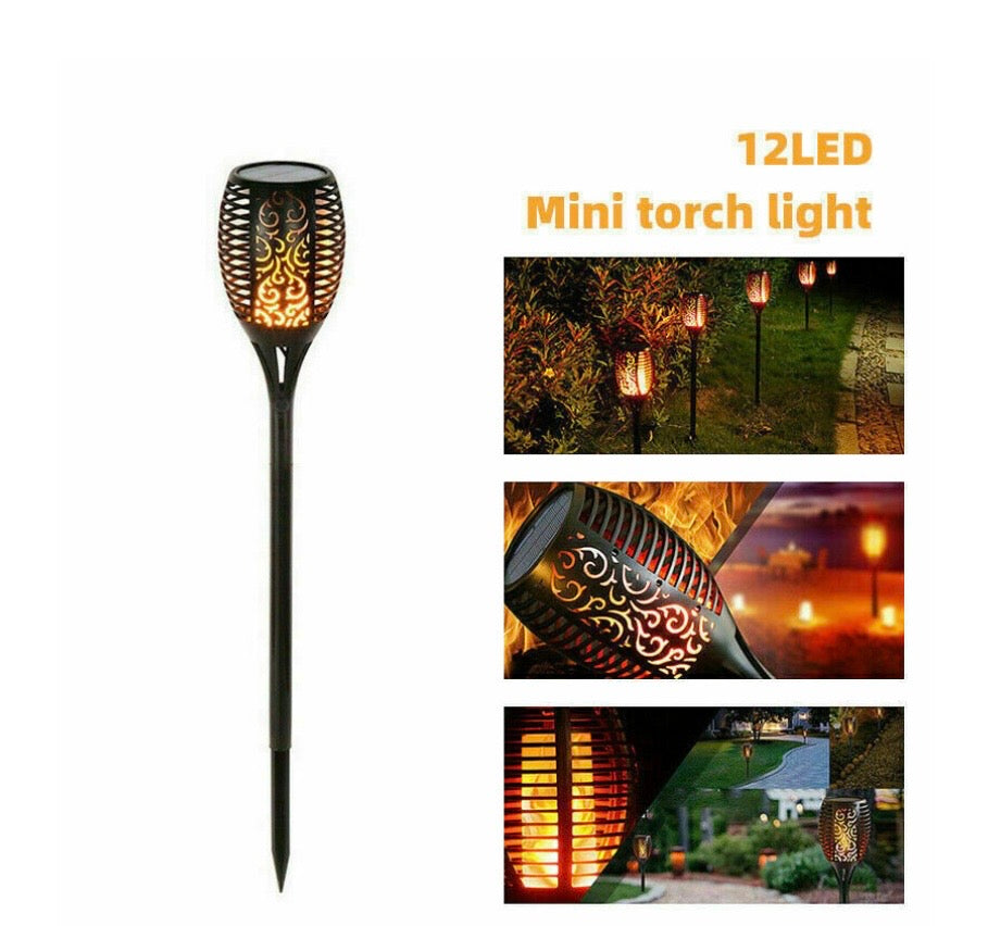 4pk Flickering Flame-Style Garden Solar Lights