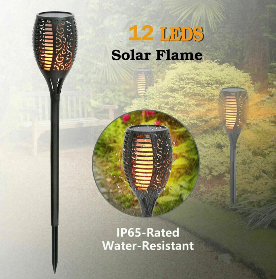 4pk Flickering Flame-Style Garden Solar Lights